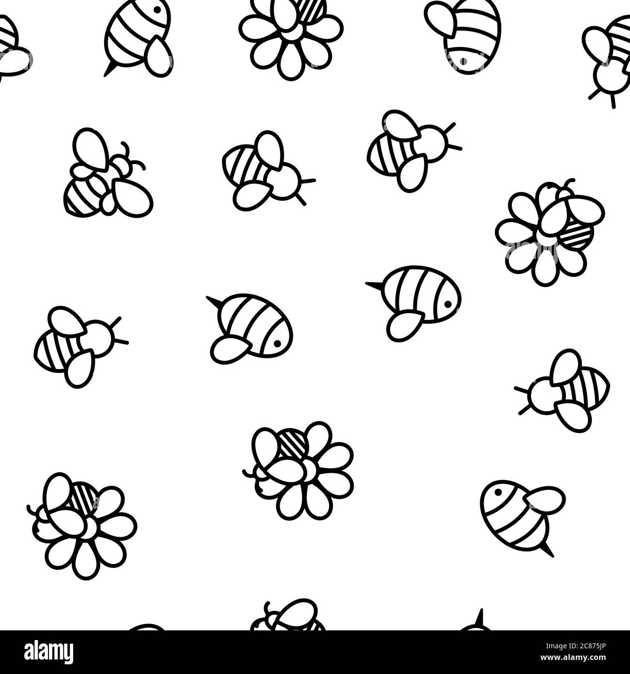 Bee And Honey Vector Seamless Pattern Stock Vector Image & Art - Alamy