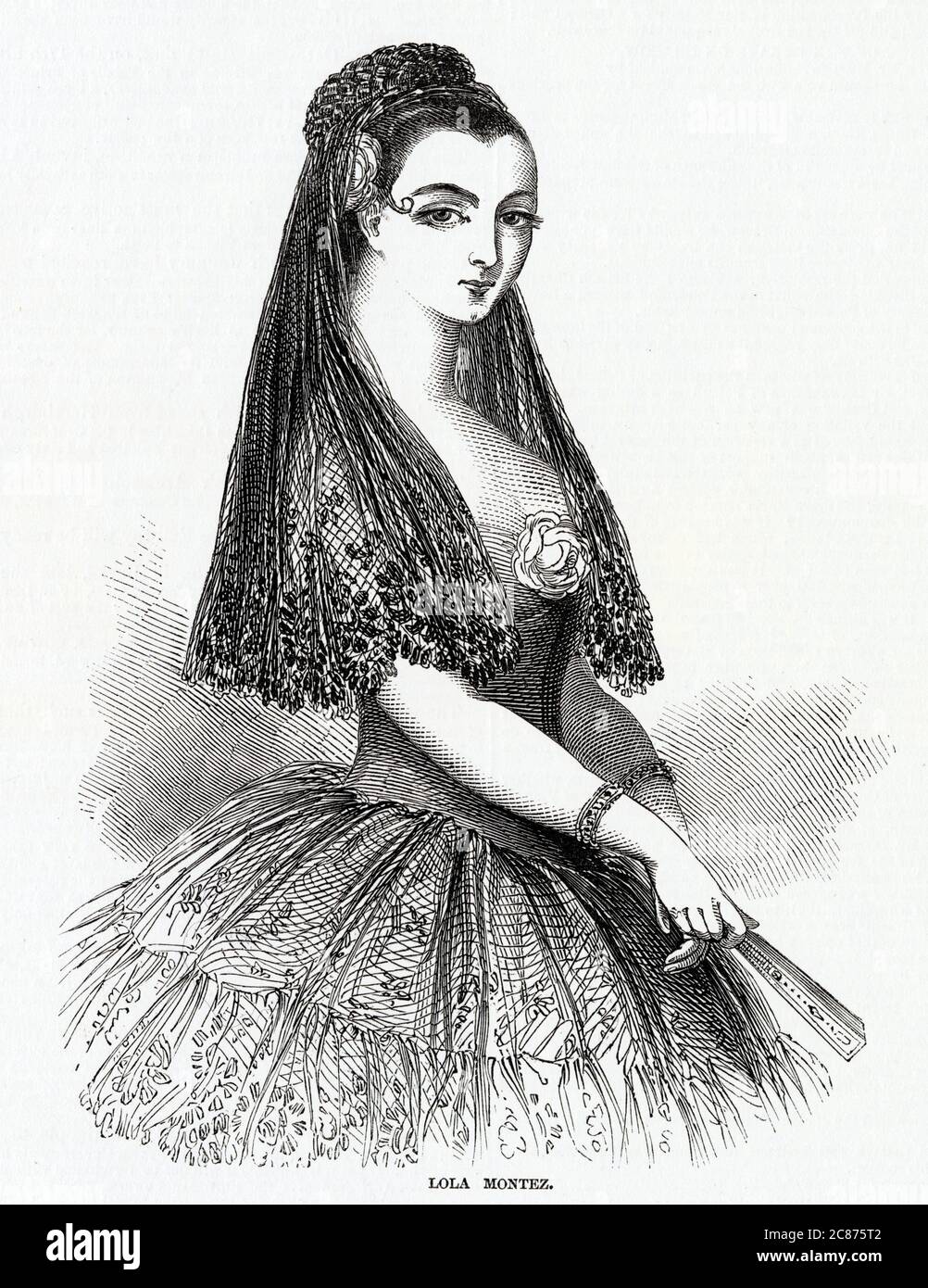 MARIA DOLORES ELIZA ROSEANNA GILBERT, known as LOLA MONTEZ (1818 - 1861), American dancer and adventuress, born in Ireland - seen here in traditional Spanish costume Stock Photo