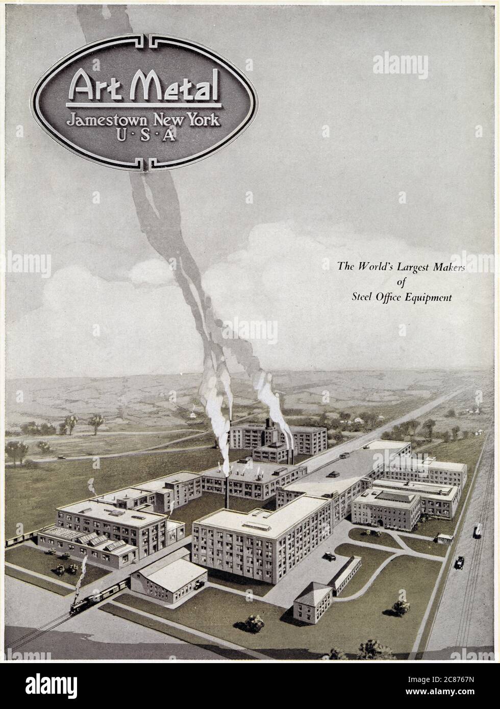 Aerial view of the Art Metal factory, Jamestown, New York, USA The
