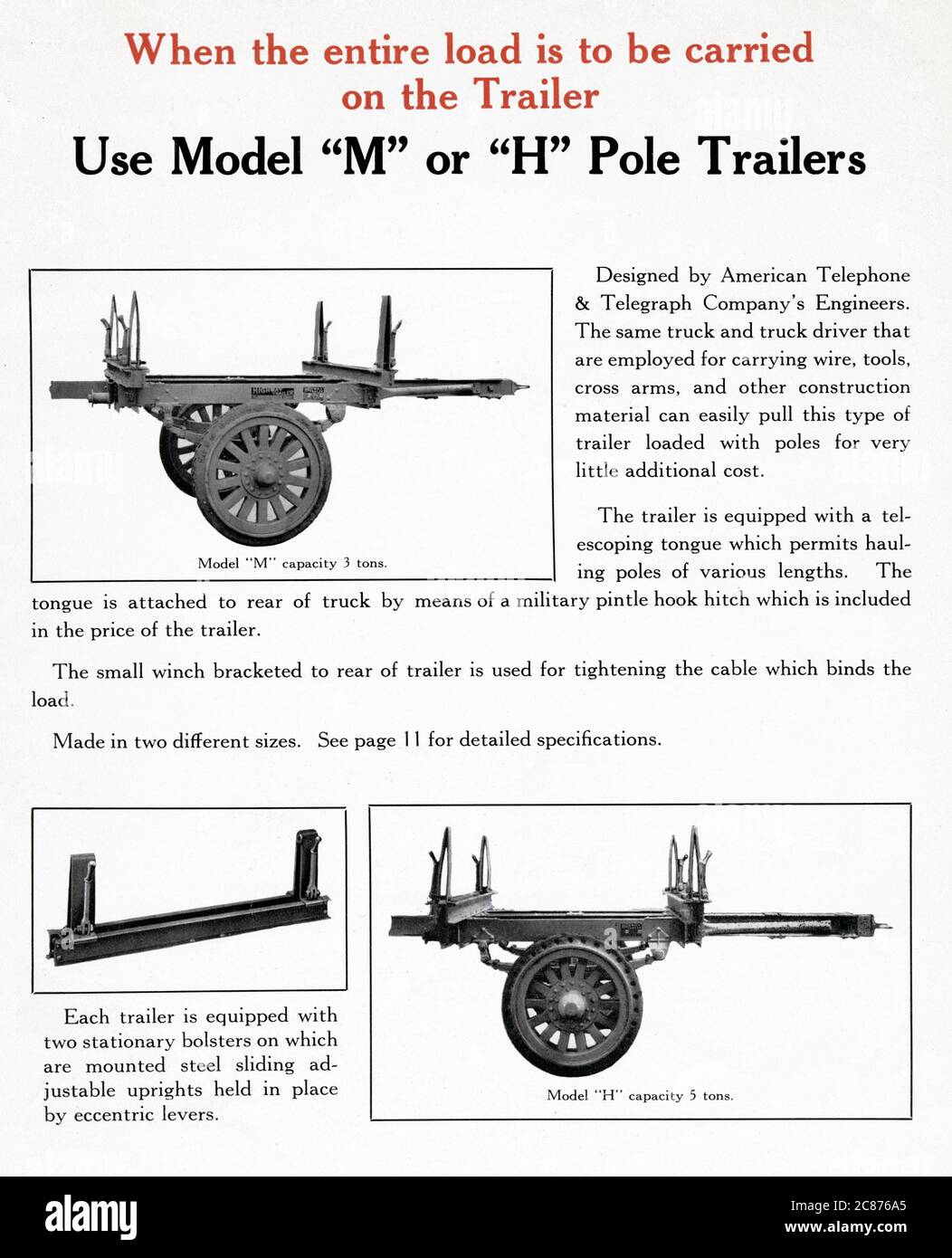 Model M or H Pole Trailers and accessories Stock Photo