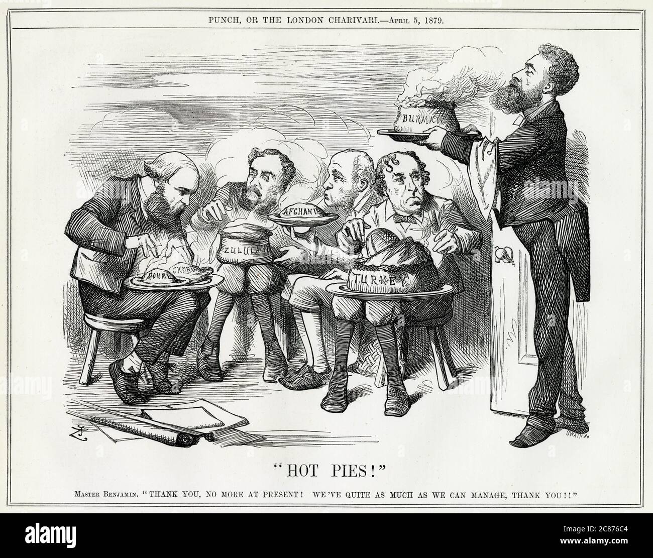 Cartoon, Hot Pies!  (Disraeli and Foreign Affairs) Stock Photo