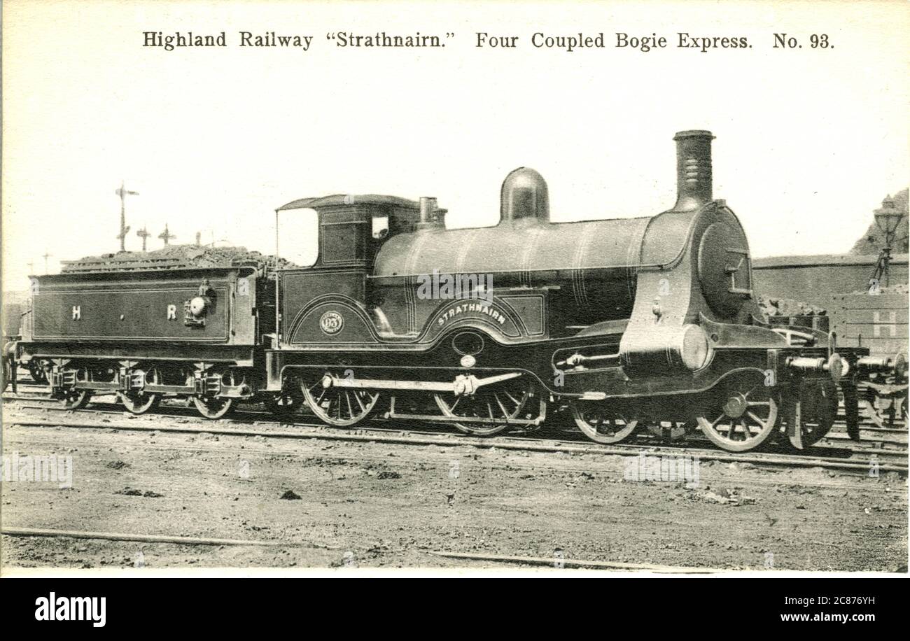Strathnairn - 4-4-0 Jones Steam Locomotive, Highland Railway, Britain. 1910s Stock Photo