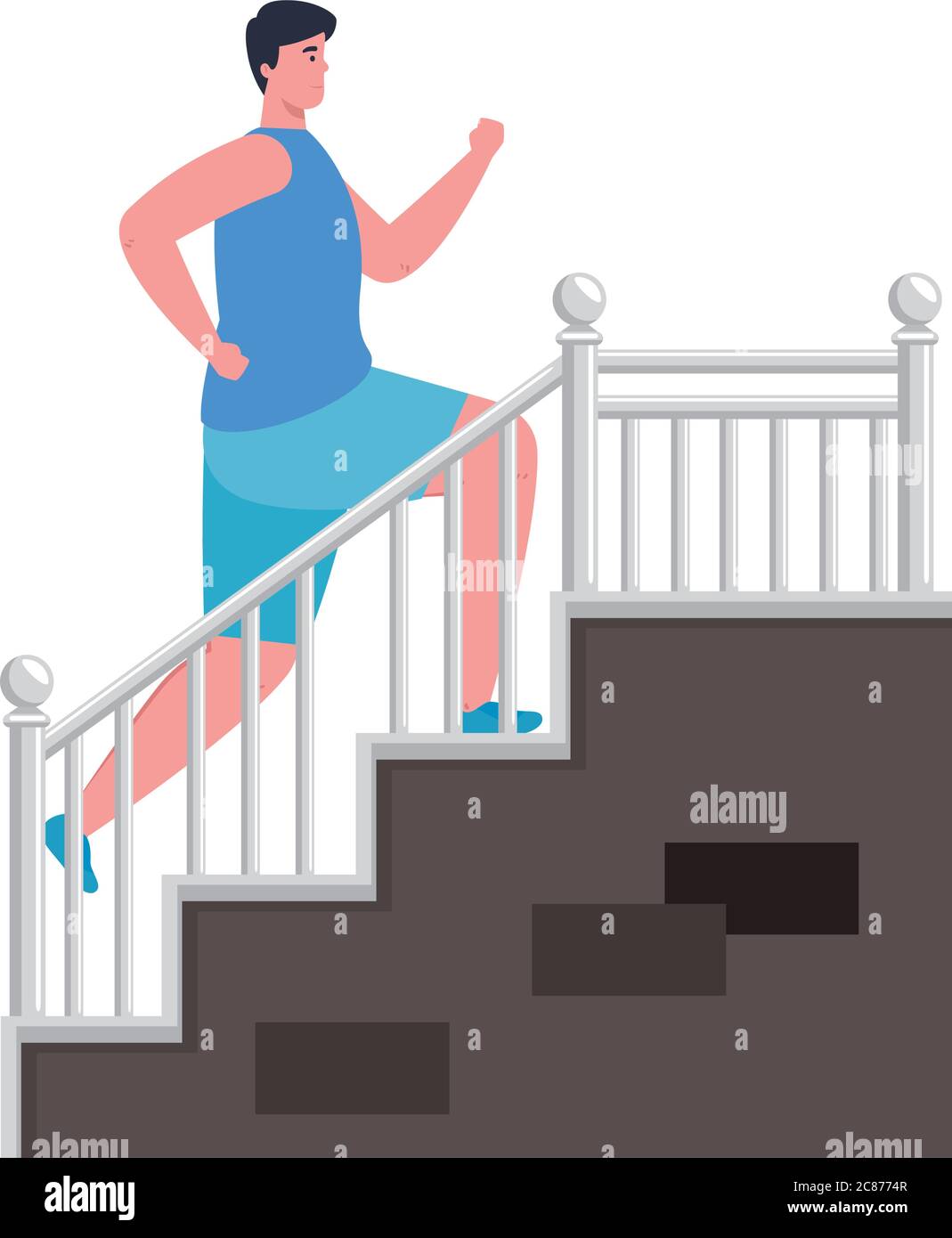 man running, climbing stairs, male athlete, sporty person Stock Vector Image & Art Alamy