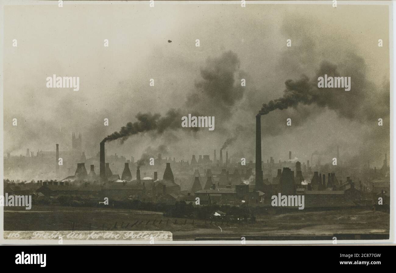 The Potteries (St James' Church in the background), Longton, Stoke on