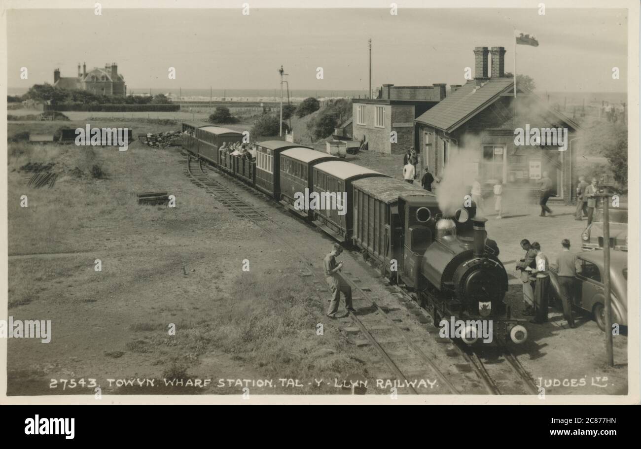 Wharf Railway Station, Towyn - Tywyn, Talyllyn Narrow Gauge Railway, Gwynedd, England. Stock Photo