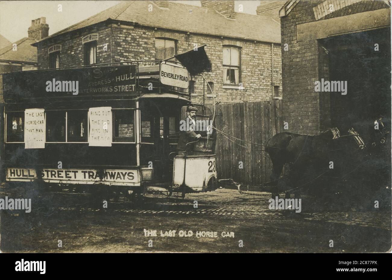 Horse-Drawn Tram (Hull Street Tramways) Stock Photo