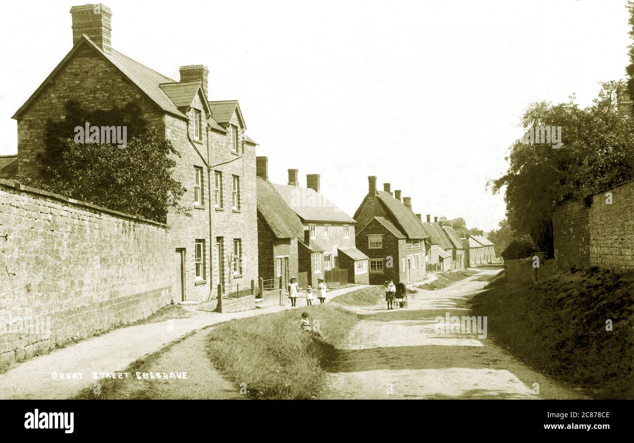 Great Street - Manor Road, Sulgrave, Banbury, Oxfordshire, England. Stock Photo