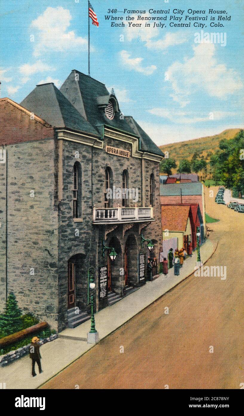 Opera House, Central City, Colorado, USA - a mecca for summer visitors when the annual play festival is held (July) in this noted old Opera House. Stock Photo