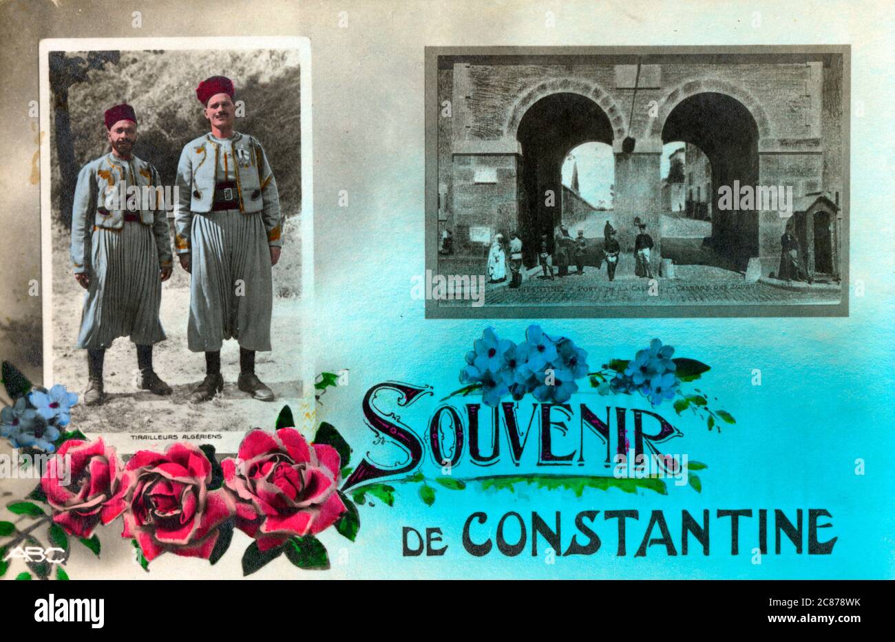 Souvenir Greetings postcard from Constantine, Algeria - the two inset ...