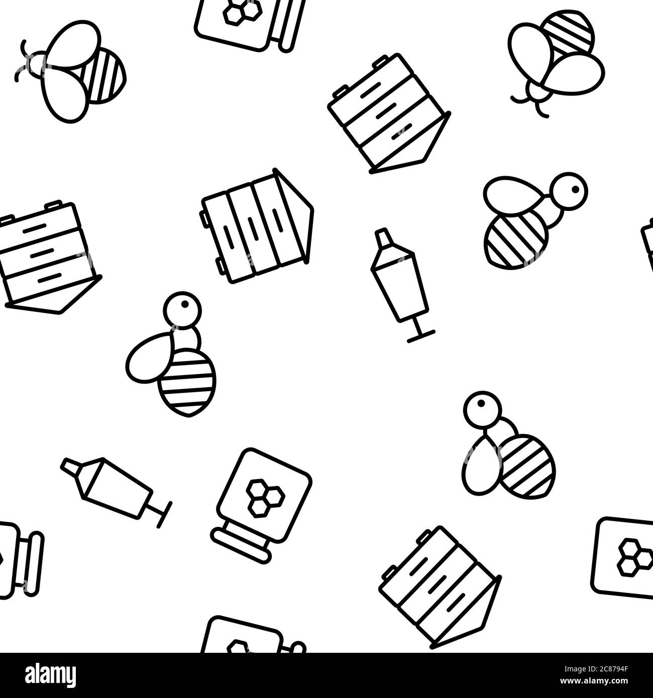 Bee And Honey Vector Seamless Pattern Stock Vector Image & Art - Alamy