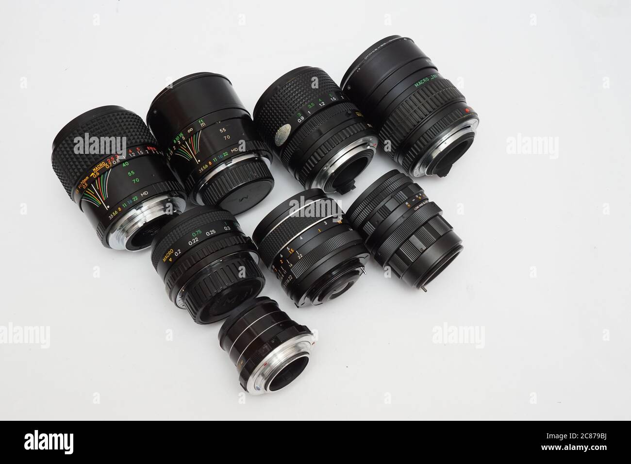 Old vintage lenses for 35mm film cameras Stock Photo Alamy