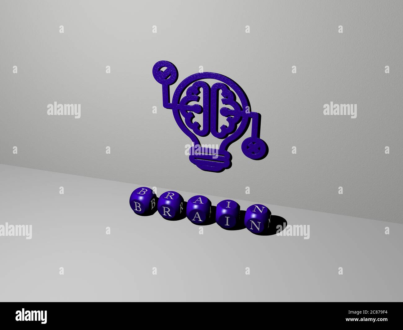 Brain Lettering 3d 3D illustration of brain graphics and text made by metallic dice ...