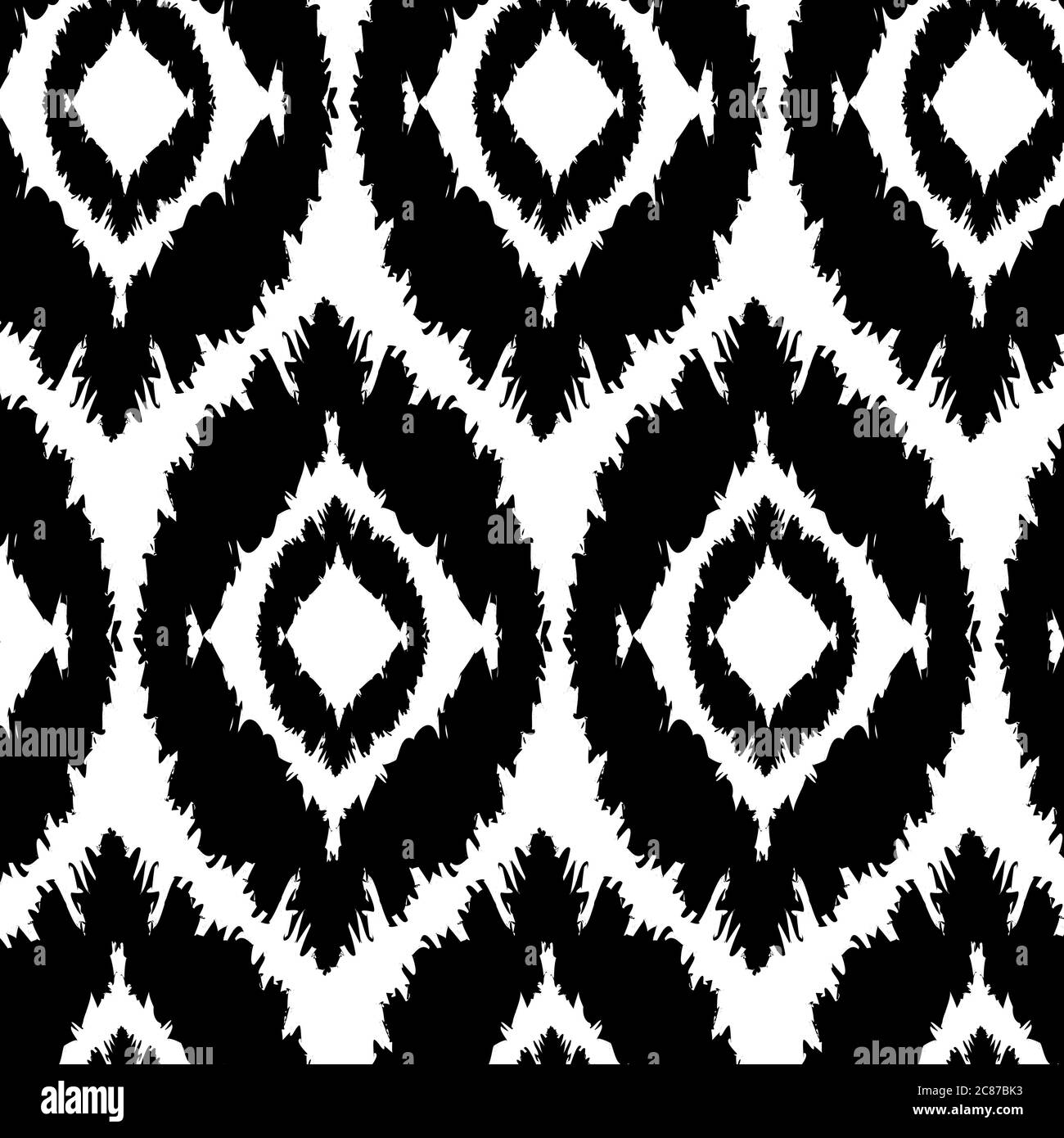 seamless pattern background, with paint strokes, black and white, oval Stock Vector