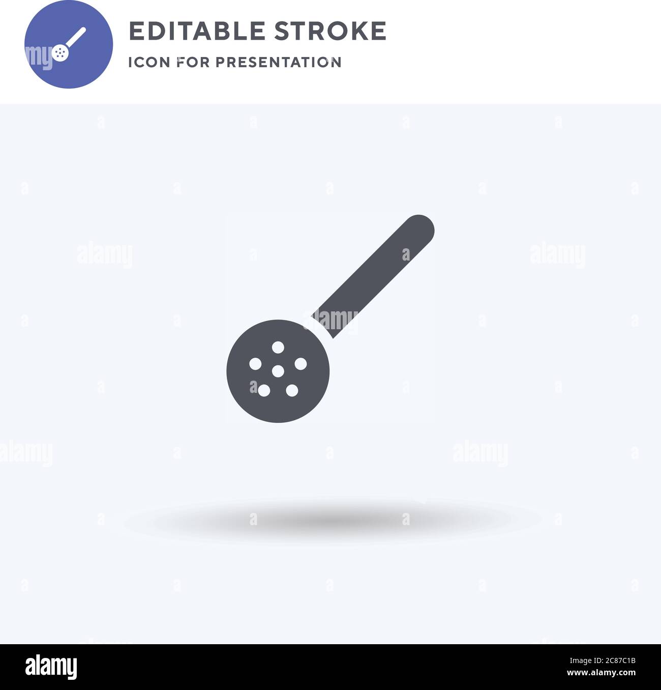 Slotted Spoon icon vector, filled flat sign, solid pictogram isolated ...