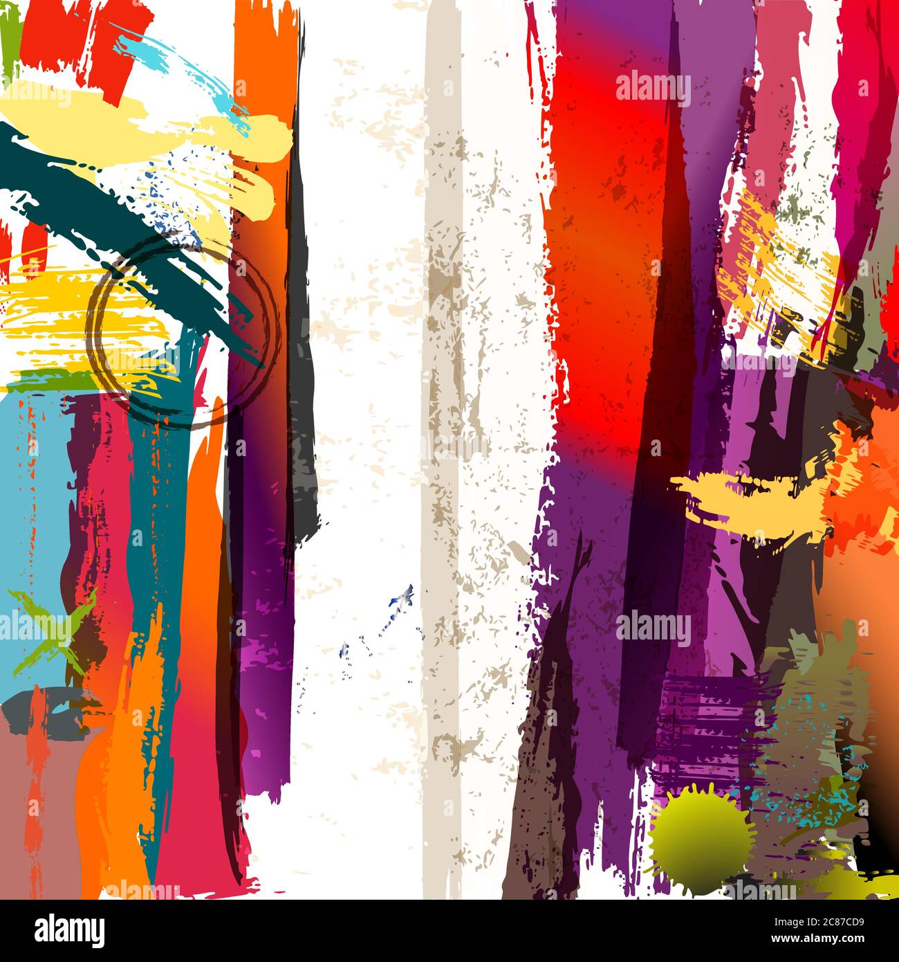 abstract background composition, with paint strokes and splashes Stock Vector