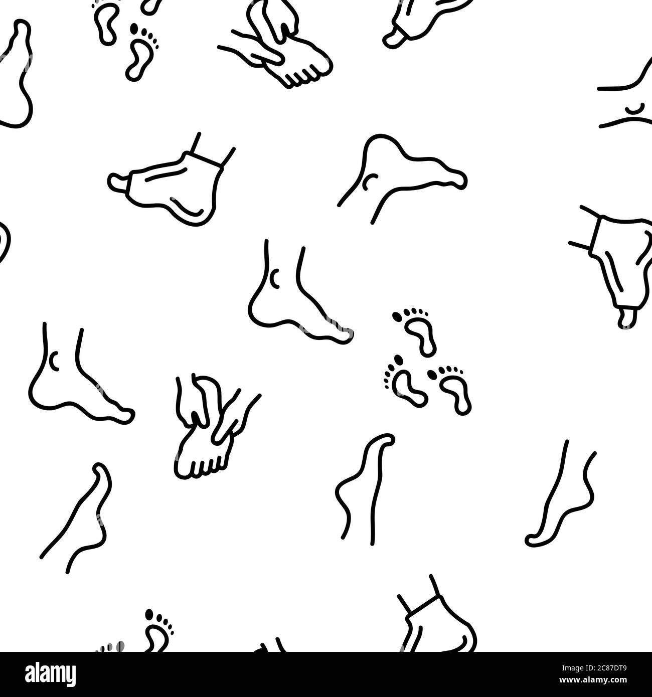 Foot Human Body Part Vector Seamless Pattern Stock Vector Image & Art