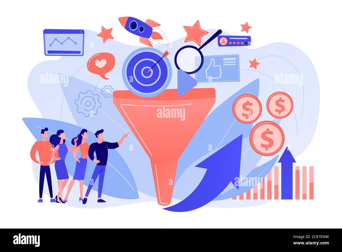 Marketing Funnel Concept Vector Illustration Stock Vector Image Art Marketing Funnel Concept Vector Illustration Stock Vector Image Art