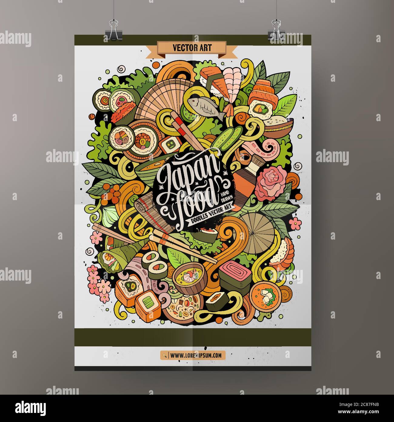 Cartoon doodles Japan food poster template Stock Vector Image & Art - Alamy