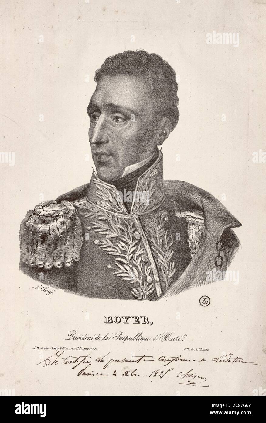 Jean-Pierre Boyer, President of the Republic of Haiti, circa 1825 Stock Photo