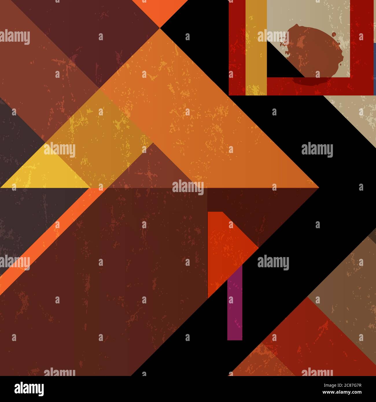 abstract geometric background, with triangles, square, strokes and splashes Stock Vector