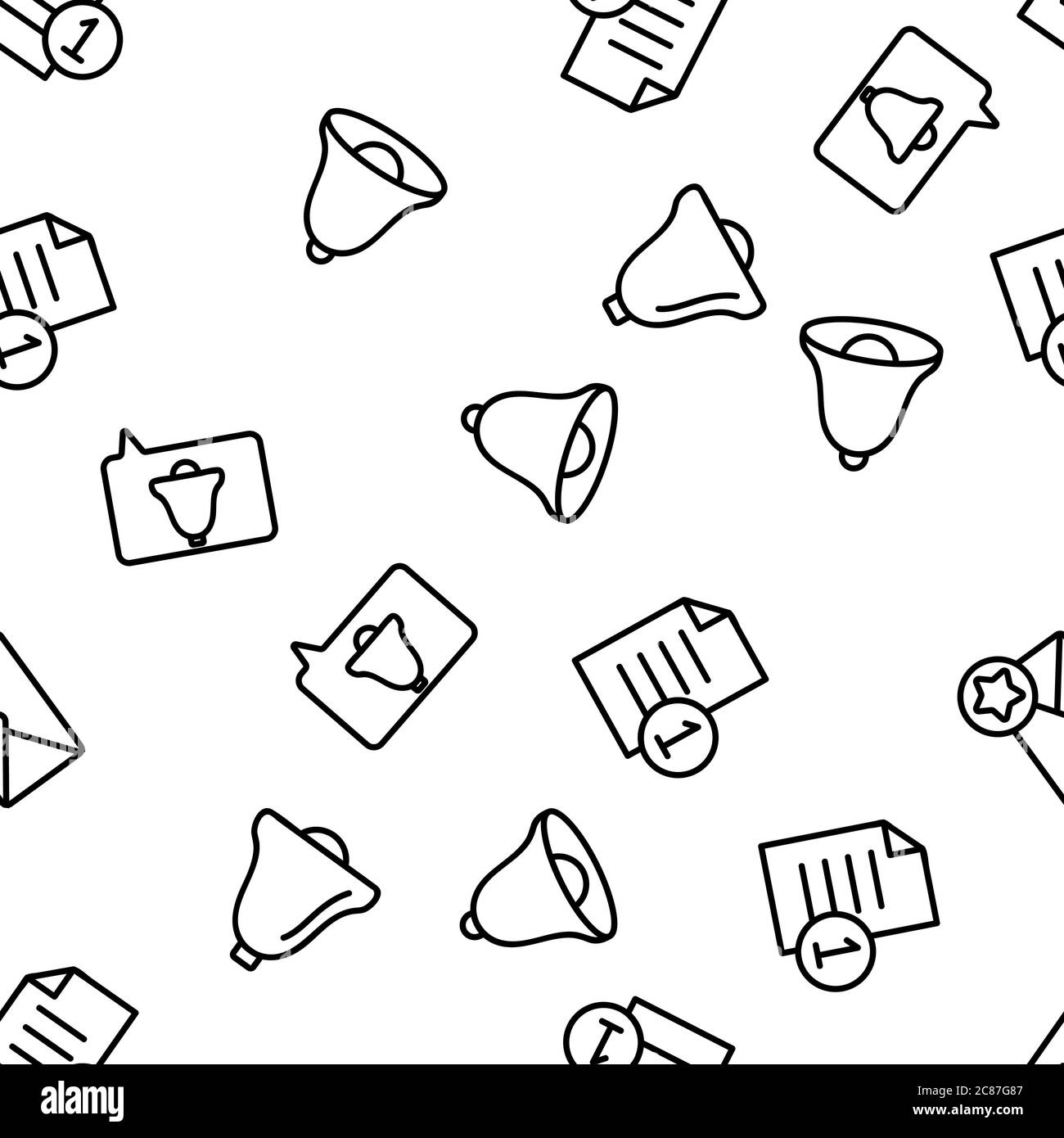 Communication seamless pattern with thin line icons Stock Vector