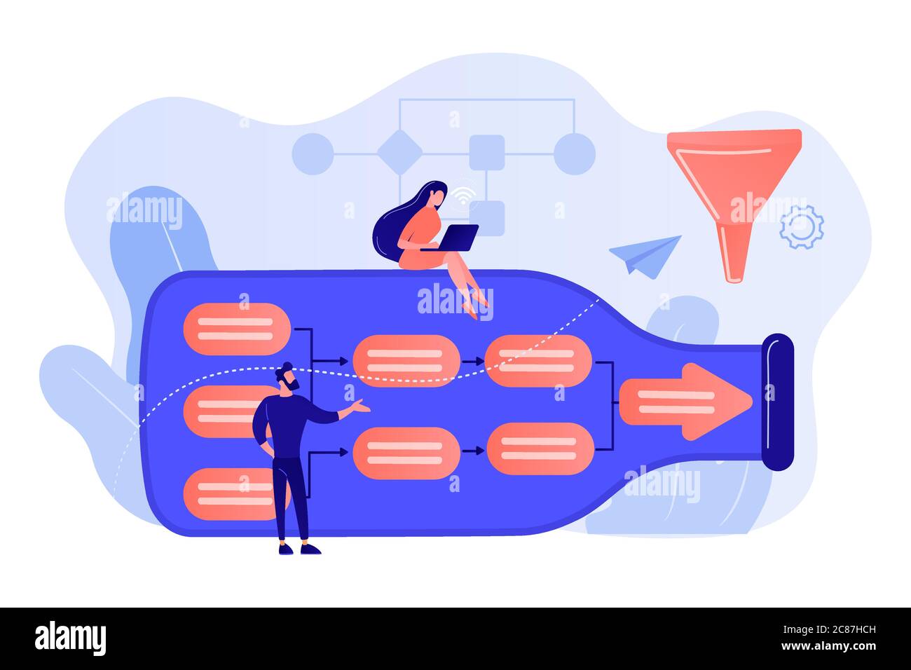 Bottleneck analysis concept vector illustration Stock Vector Image