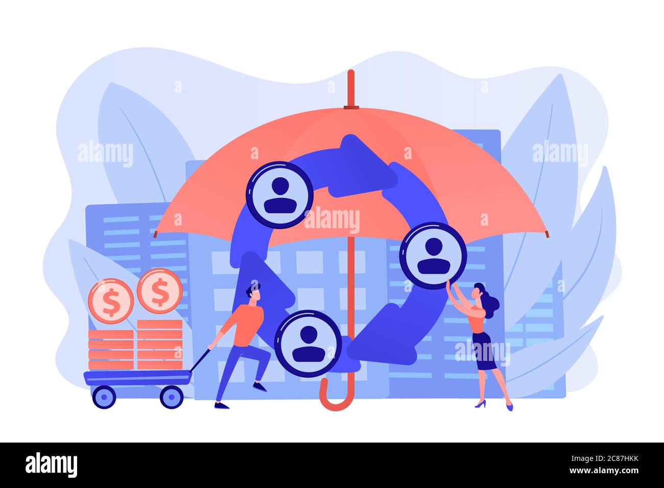 PeertoPeer insurance concept vector illustration Stock Vector Image