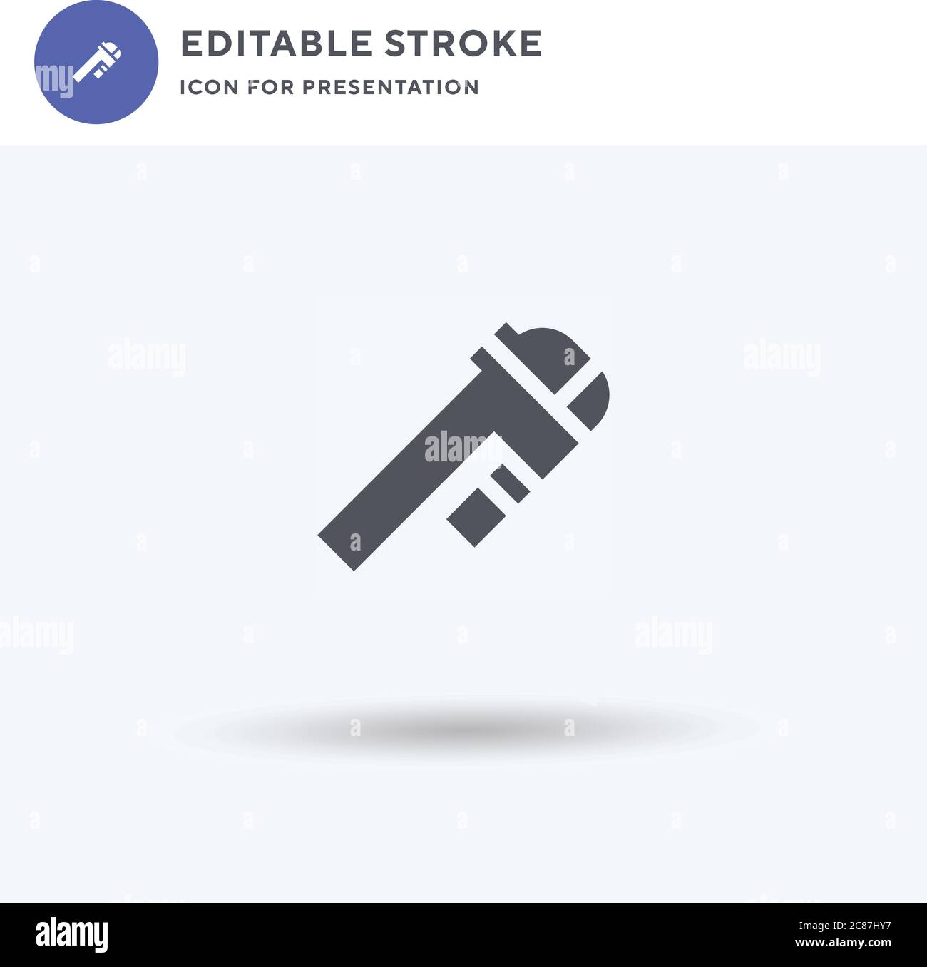 Caliper icon vector, filled flat sign, solid pictogram isolated on white, logo illustration. Caliper icon for presentation. Stock Vector