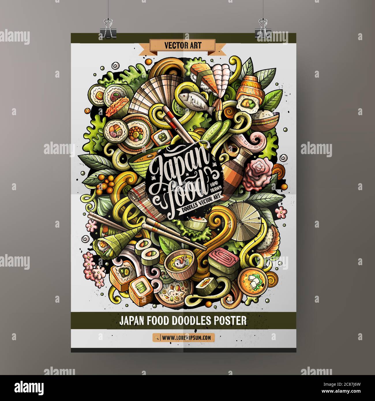 Cartoon doodles Japan food poster template Stock Vector Image & Art - Alamy
