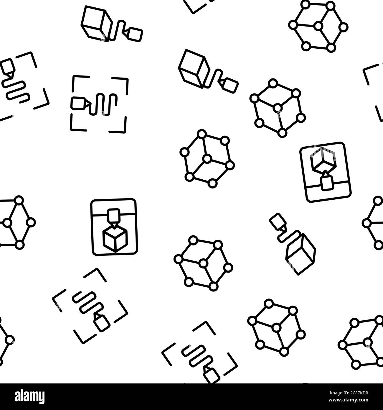 3d Printing Processing Vector Seamless Pattern Stock Vector Image & Art ...
