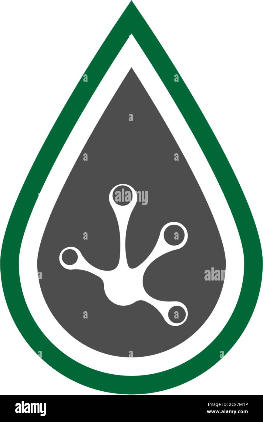 Hand frog print logo, tree icon vector template Stock Vector