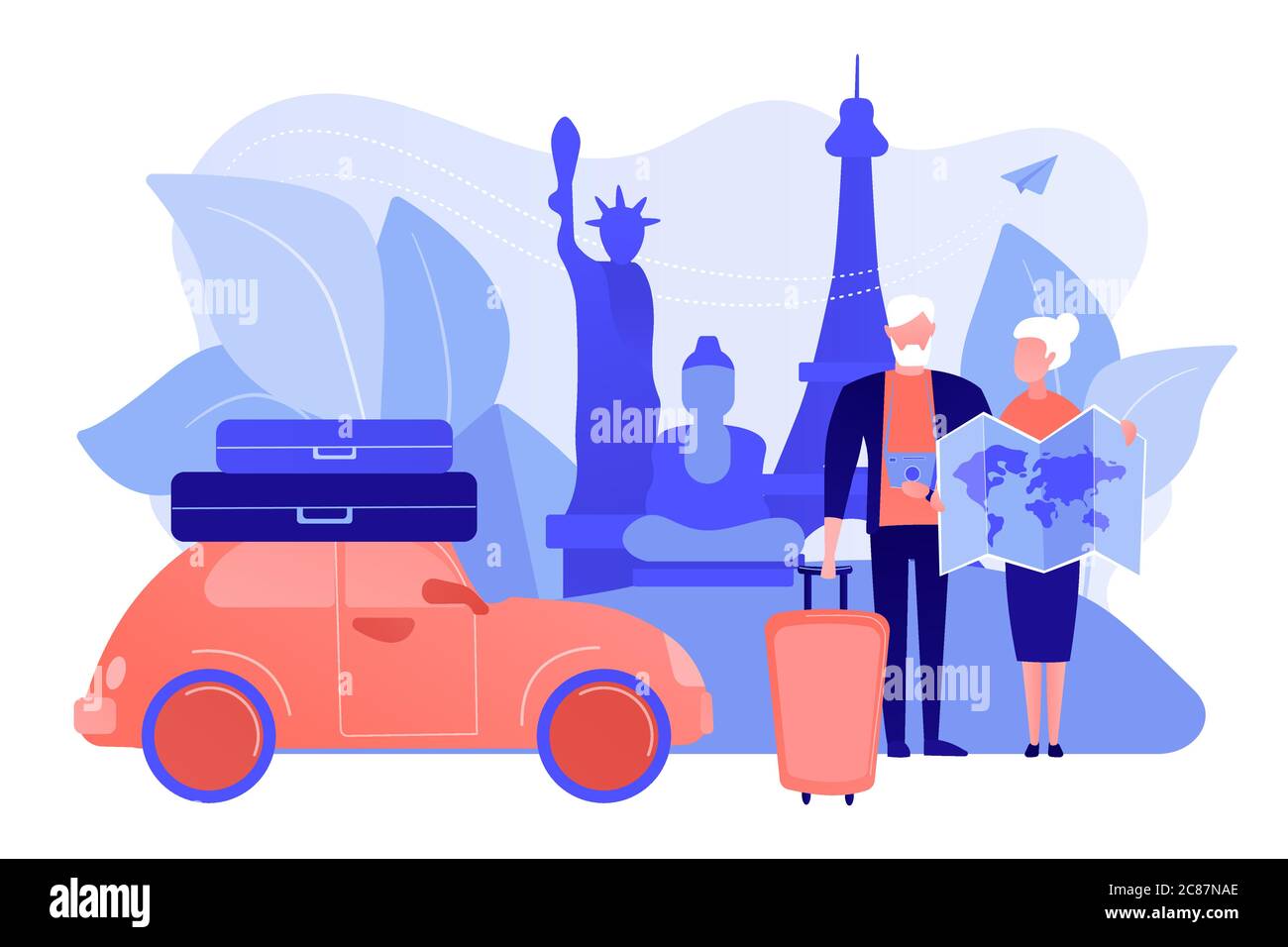 Retirement travel concept vector illustration Stock Vector