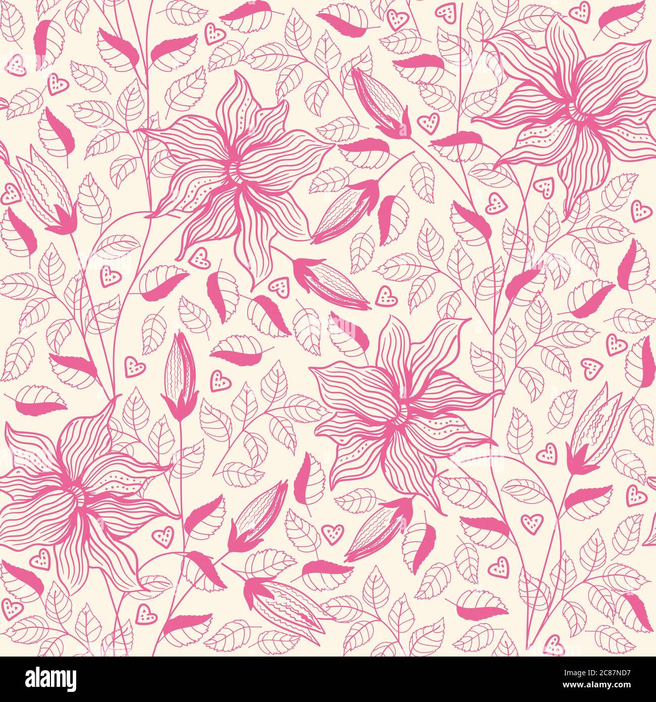 vector floral seamless pattern with flowers Stock Vector Image & Art ...