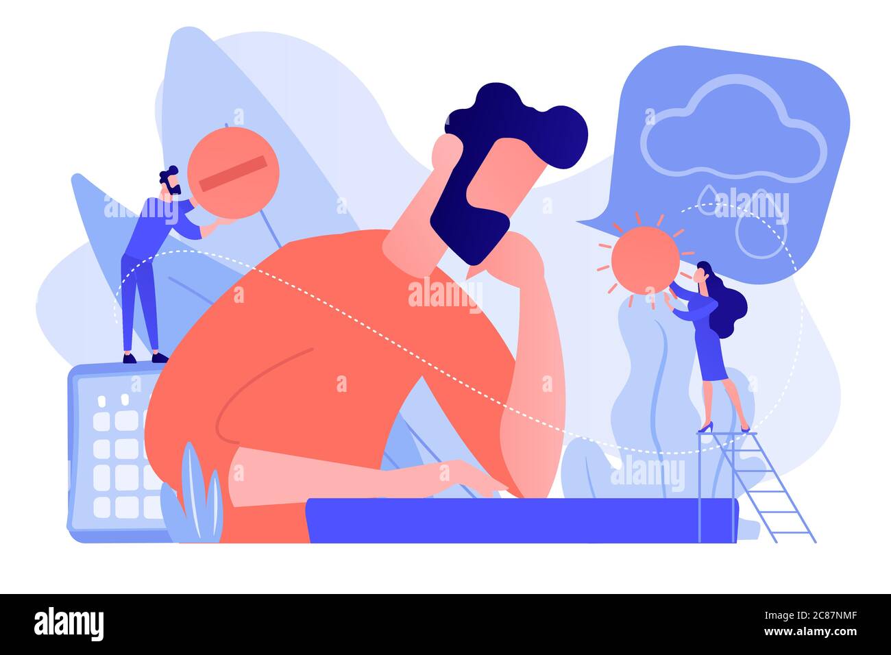 Seasonal affective disorder concept vector illustration Stock Vector