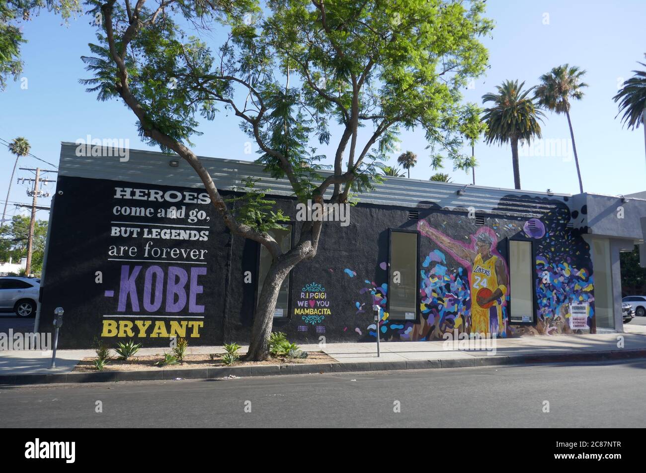Los Angeles, California, USA  21st July 2020 A general view of atmosphere of Kobe Bryant and Gigi Bryant Street Mural Art during Coronavirus Covid-19 Pandemic on July 21, 2020 in Los Angeles, California, USA. Photo by Barry King/Alamy Stock Photo Stock Photo
