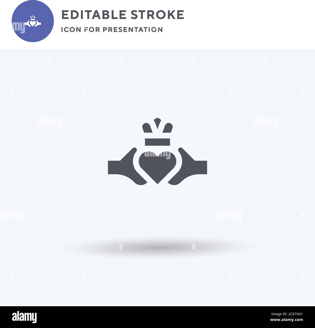 Claddagh Ring icon vector, filled flat sign, solid pictogram isolated on  white, logo illustration. Claddagh Ring icon for presentation Stock Vector  Image & Art - Alamy