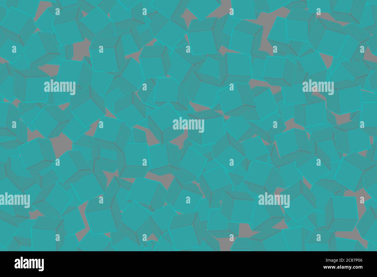 Green Cubes Seamless Pattern on Gray Background Stock Vector