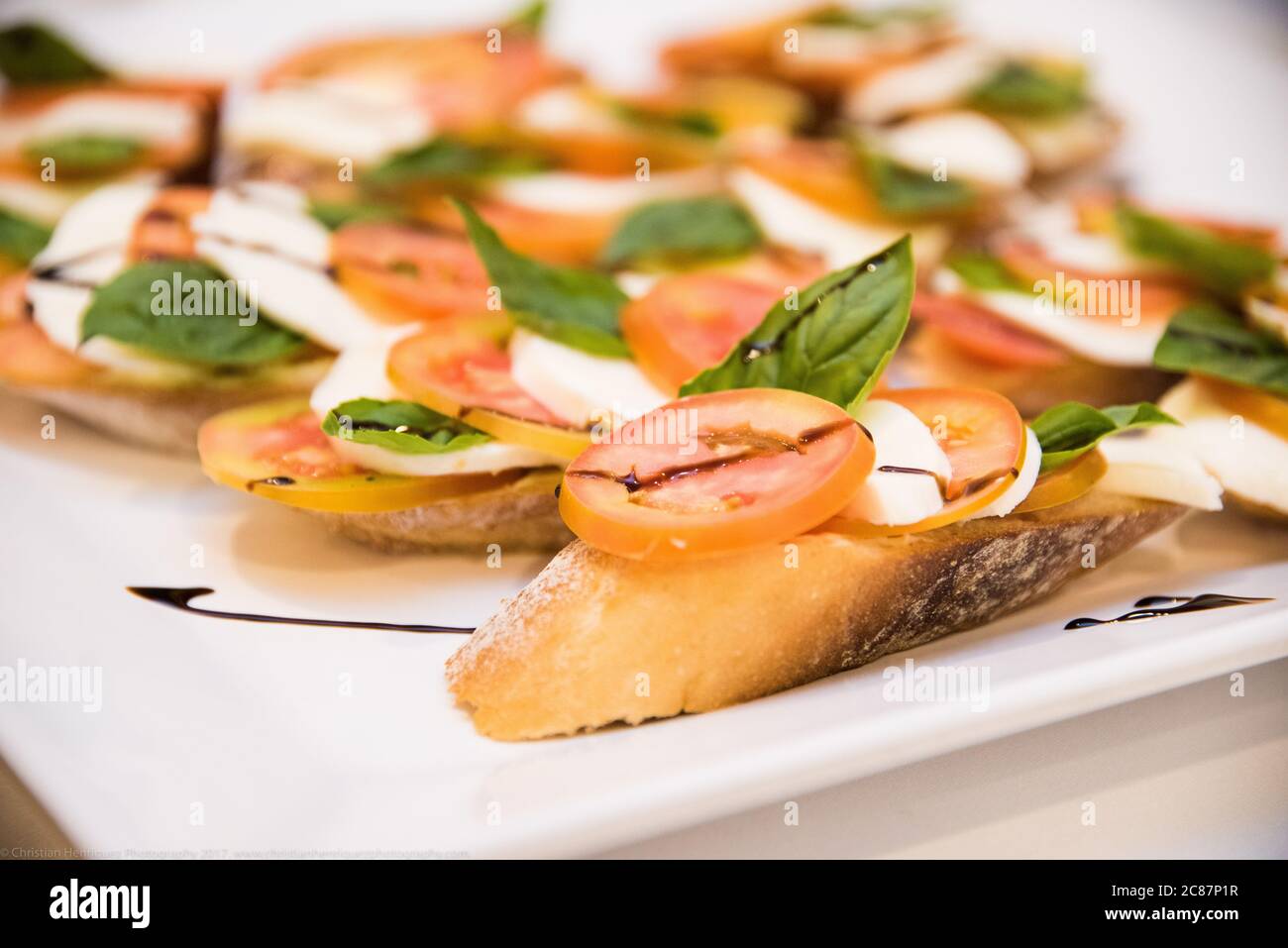 Tomato and mozzarella canapes on a plate Stock Photo Alamy