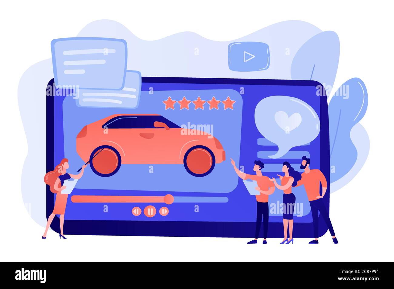 Car review video concept vector illustration Stock Vector Image & Art