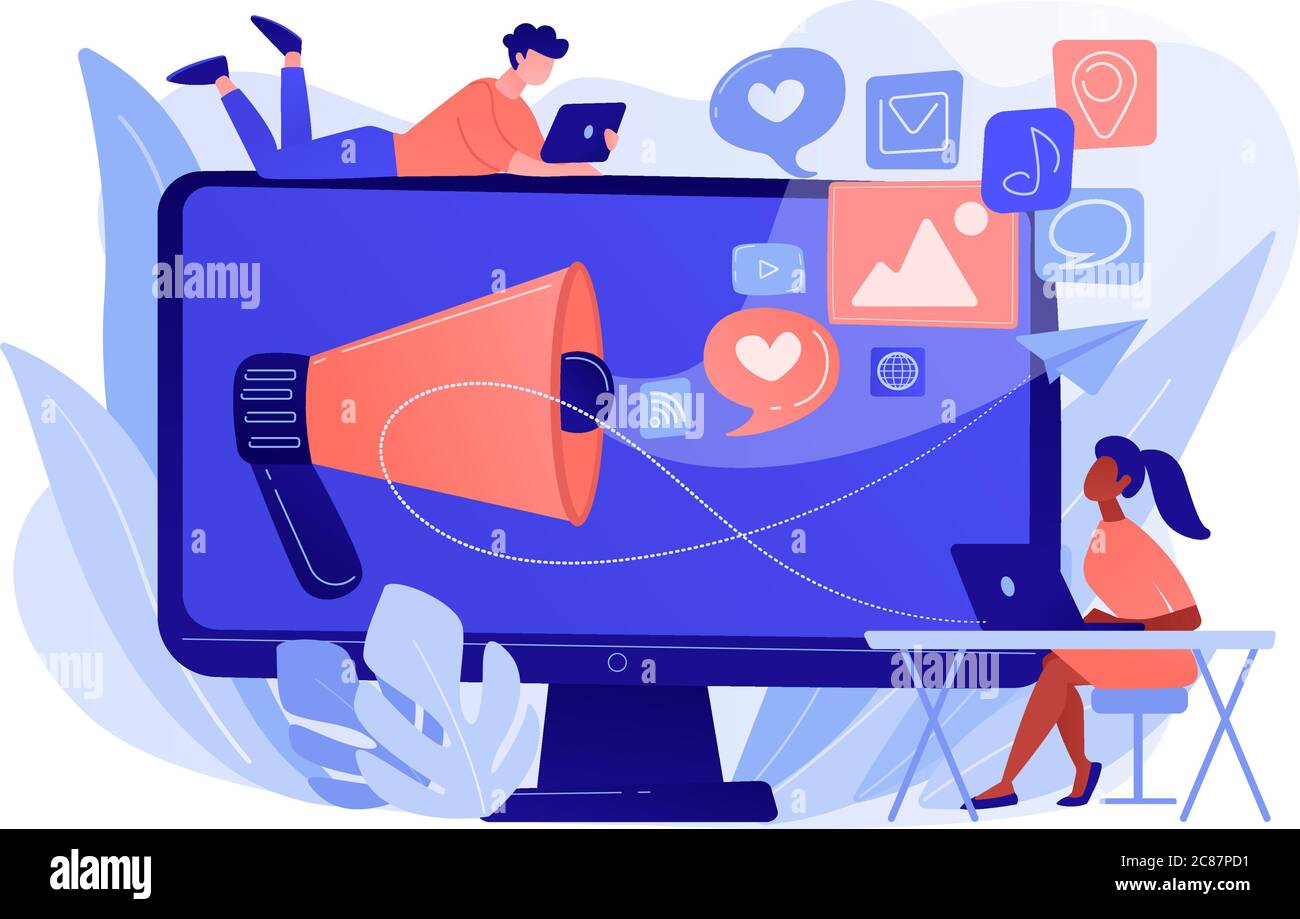 Social media marketing concept vector illustration Stock Vector Image ...
