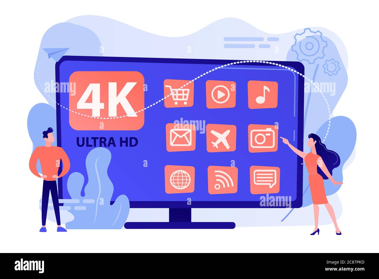 UHD smart TV concept vector illustration. Stock Vector