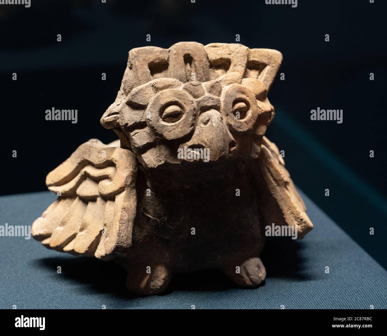 A ceramic owl from the ruins of the Zapotec city of Atzompa in the