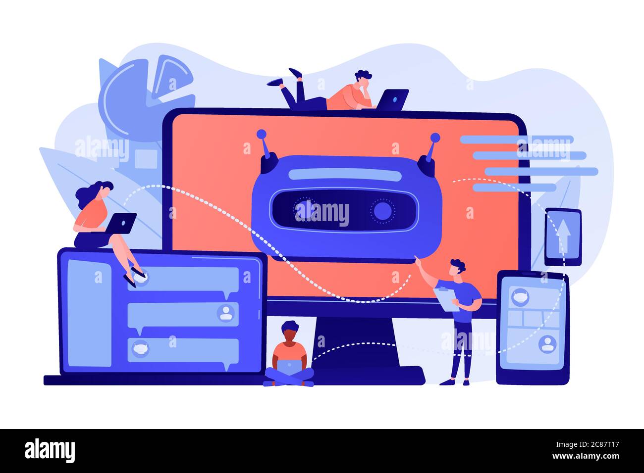 Chatbot development platform concept vector illustration Stock Vector ...