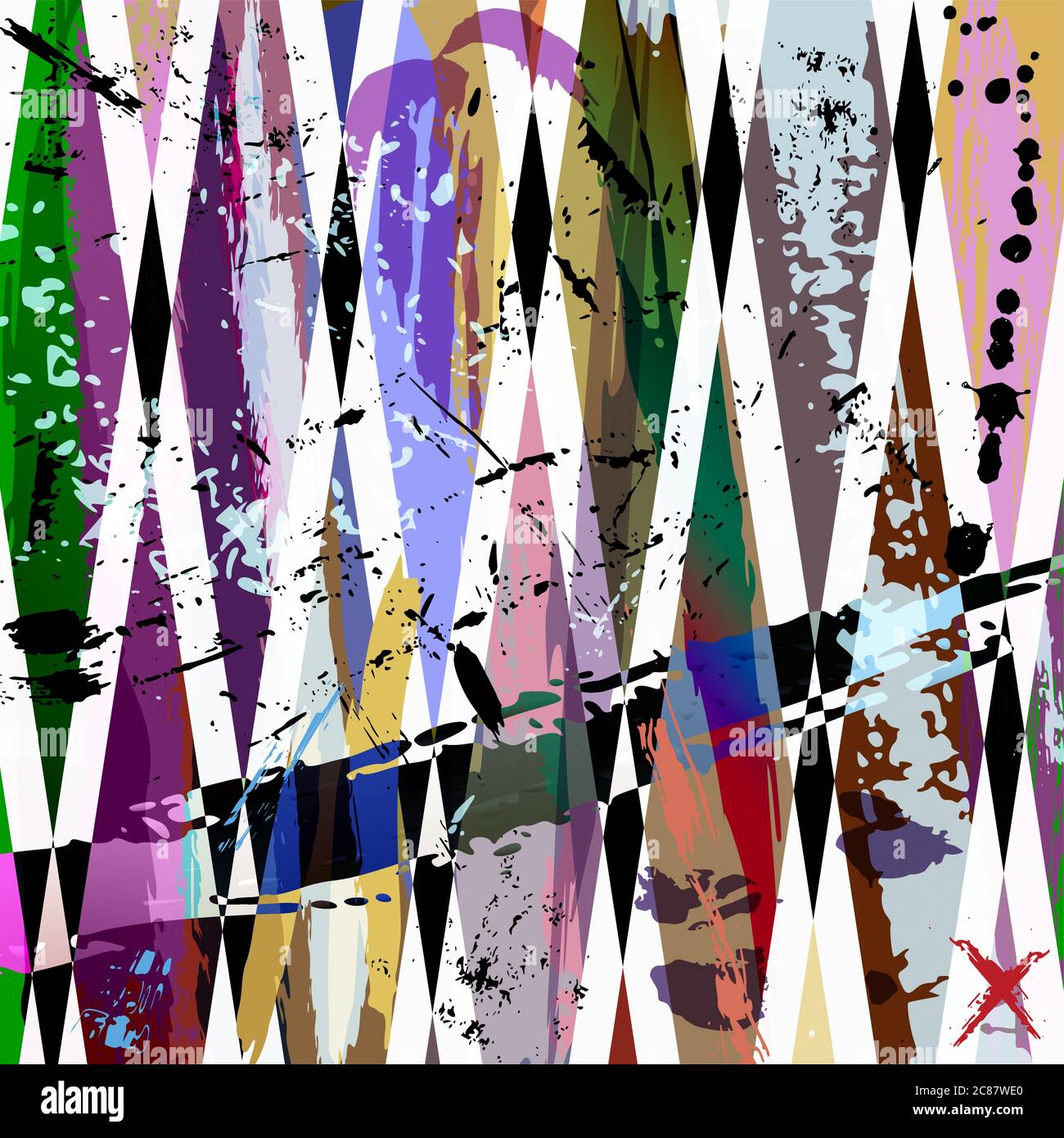 abstract background, with strokes, splashes and geometric lines Stock Vector
