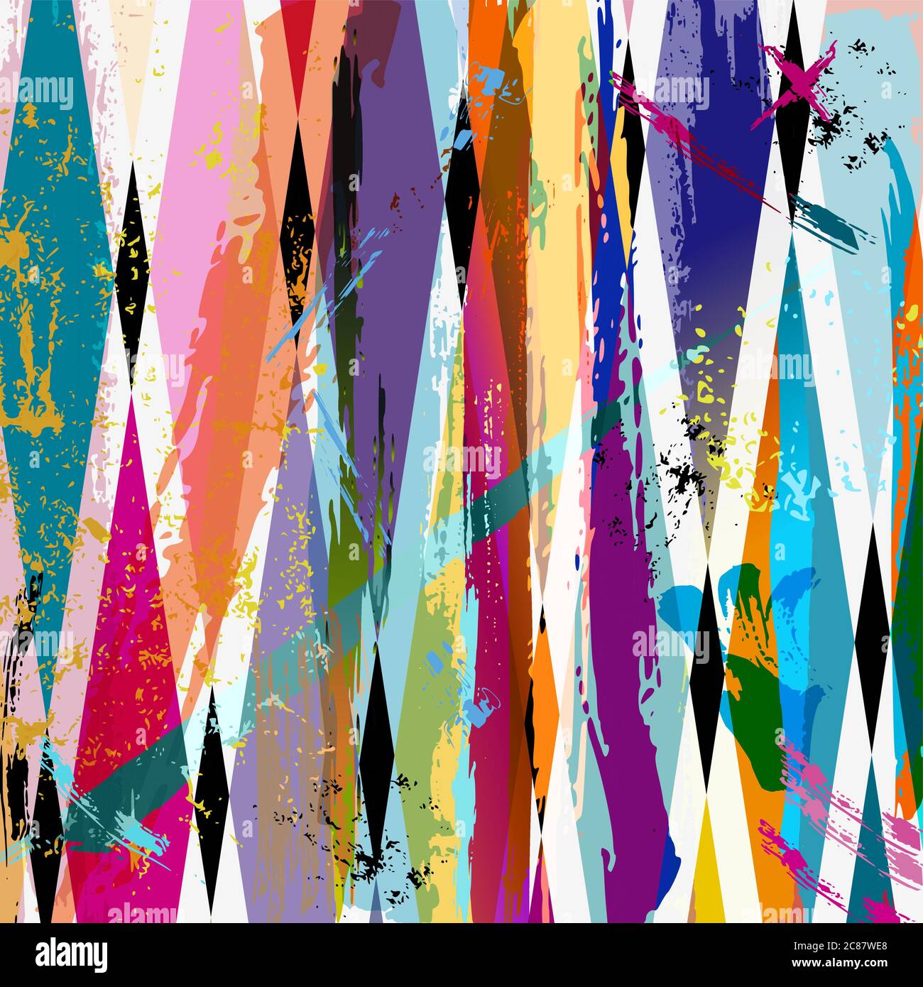 abstract background, with strokes, splashes and geometric lines Stock Vector