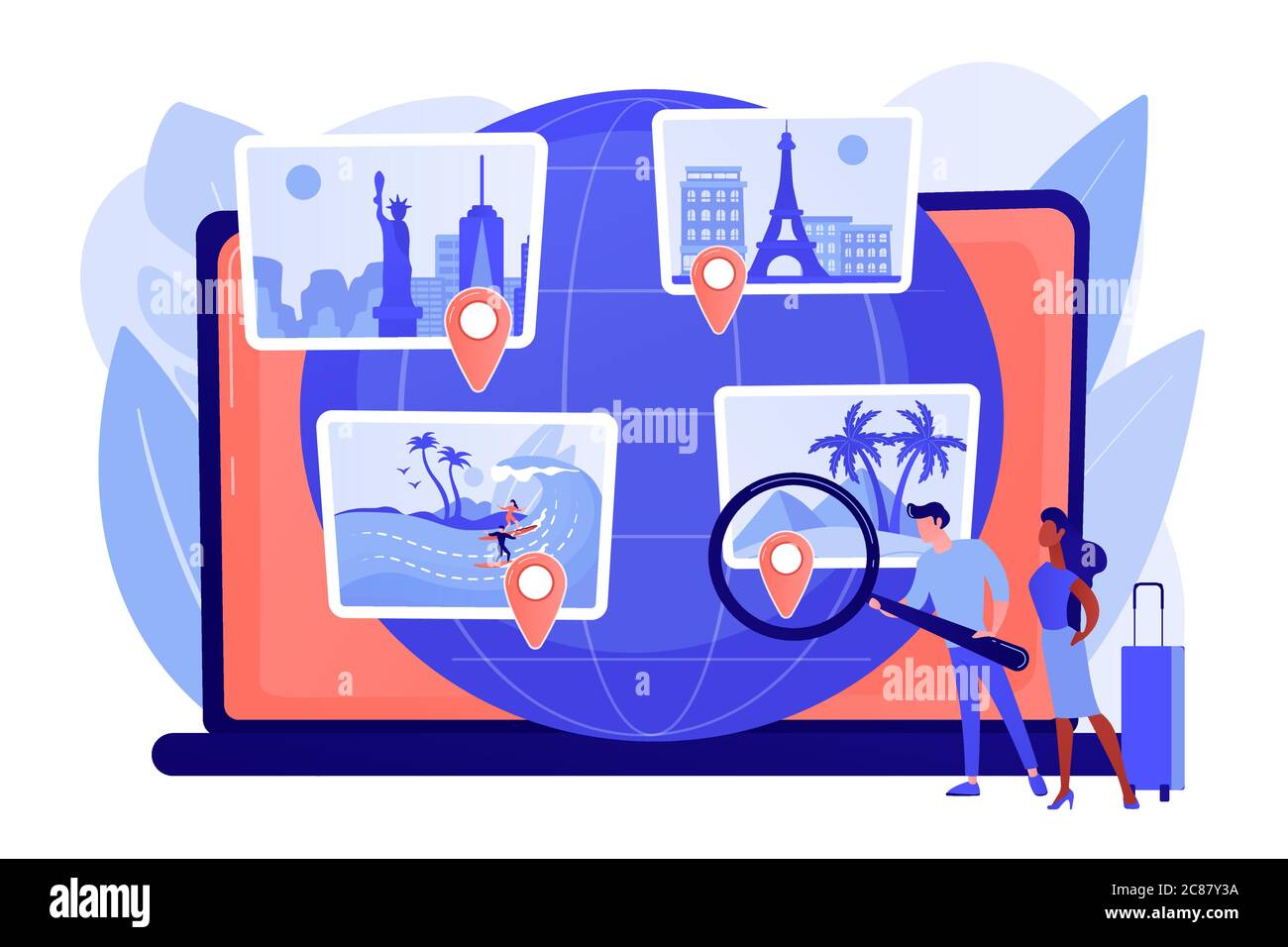 Smart tourism system concept vector illustration Stock Vector
