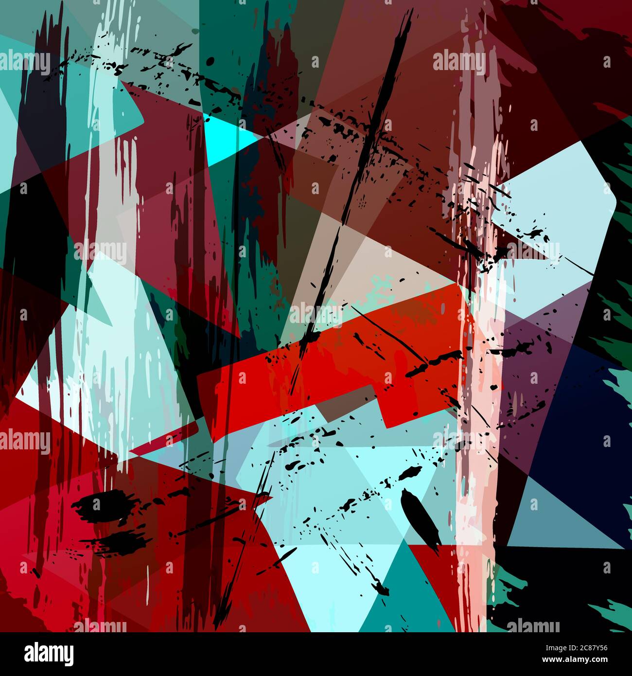 abstract geometric background pattern, with triangles, strokes and splashes Stock Vector