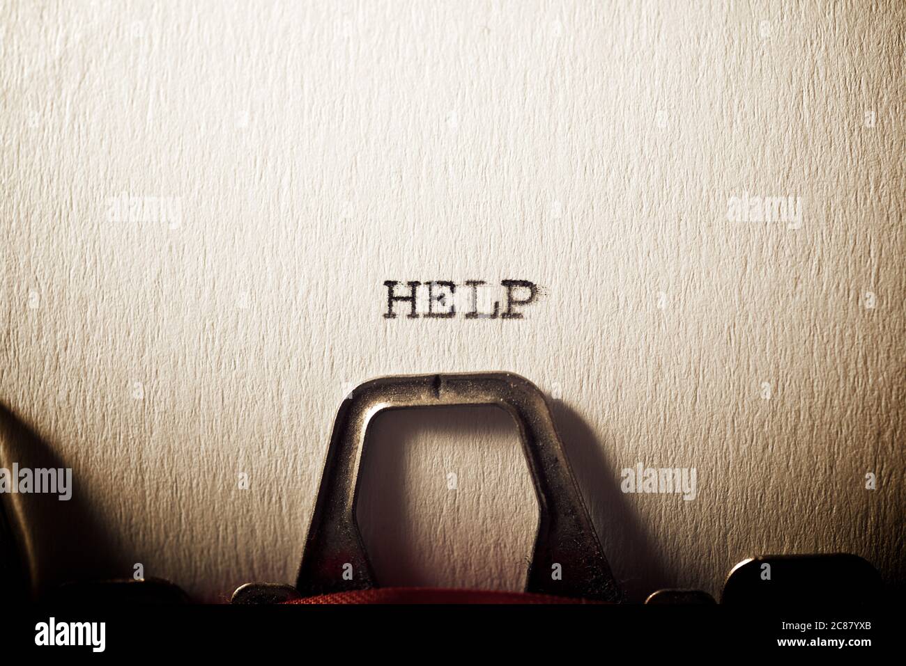 Help word written with a typewriter Stock Photo - Alamy