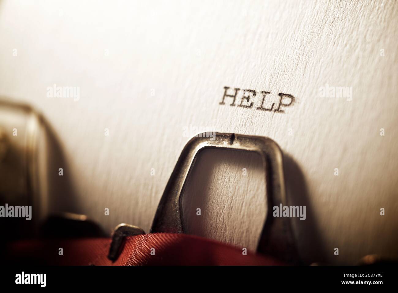 Helper Written Help word written with a typewriter Stock Photo - Alamy