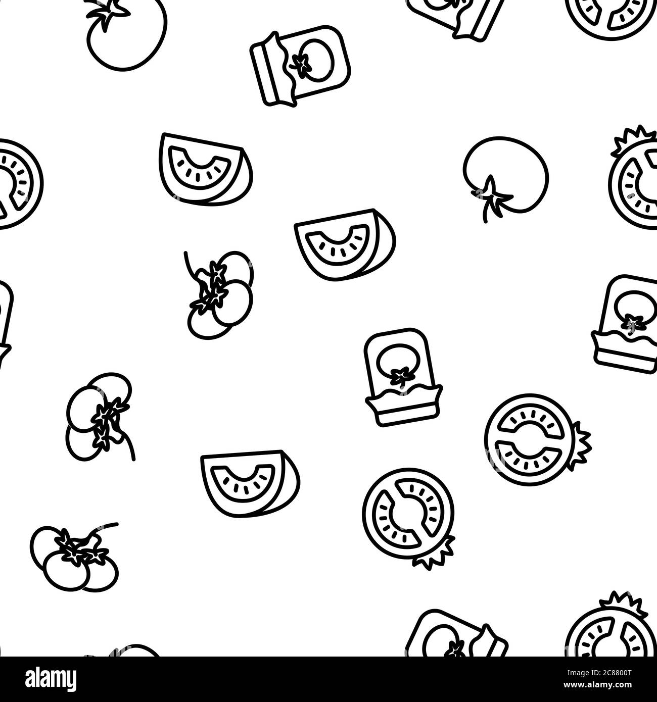 Tomato Vegetarian Food Vector Seamless Pattern Stock Vector Image & Art ...